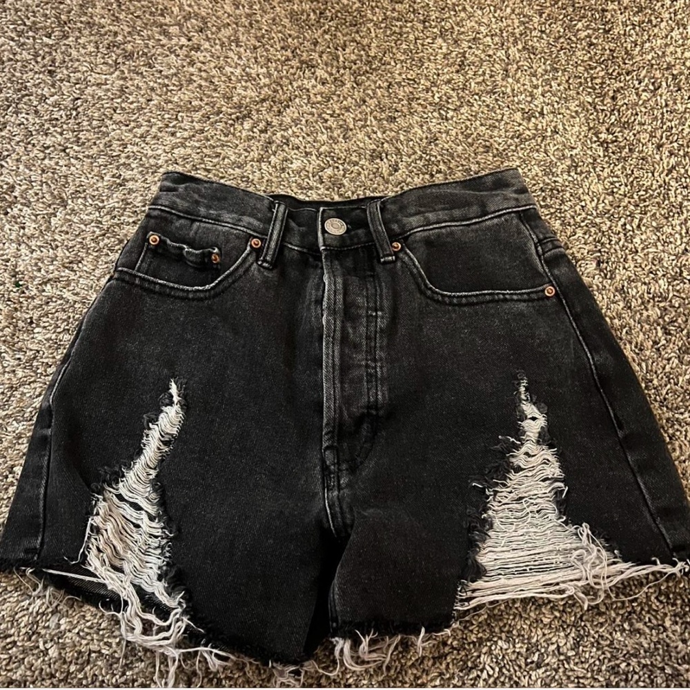 Black pacsun high waisted ripped jean shorts